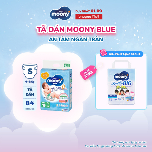 Tã dán cao cấp Moony NB/S/M/L - Nhập khẩu từ Nhật Bản