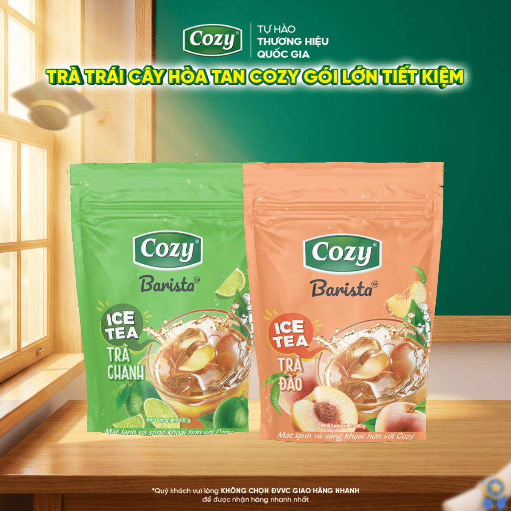 Trà Đào Cozy Hòa Tan, Trà Chanh Dành Pha Chế Làm Thạch Rau Câu Gói 400g Tối Ưu Chi Phí Bán Quán