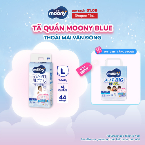 Tã quần cao cấp Moony Bé Trai L44/XL38/XXL26