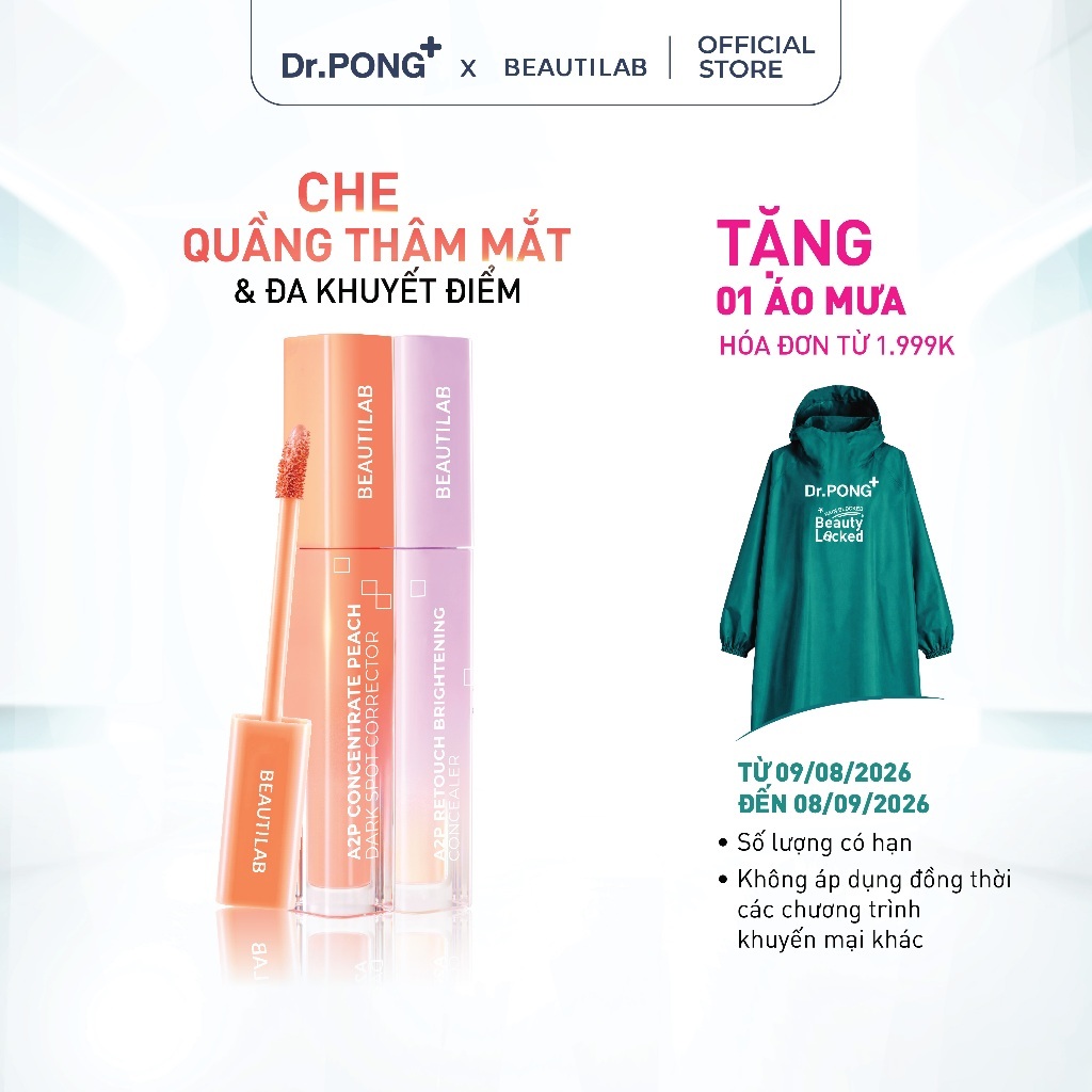 Kem che khuyết điểm & triệt sắc BEAUTILAB A2P Concentrate Peach Dark Spot & Retouch Brightening Concealer 2.5g | BigBuy360 - bigbuy360.vn