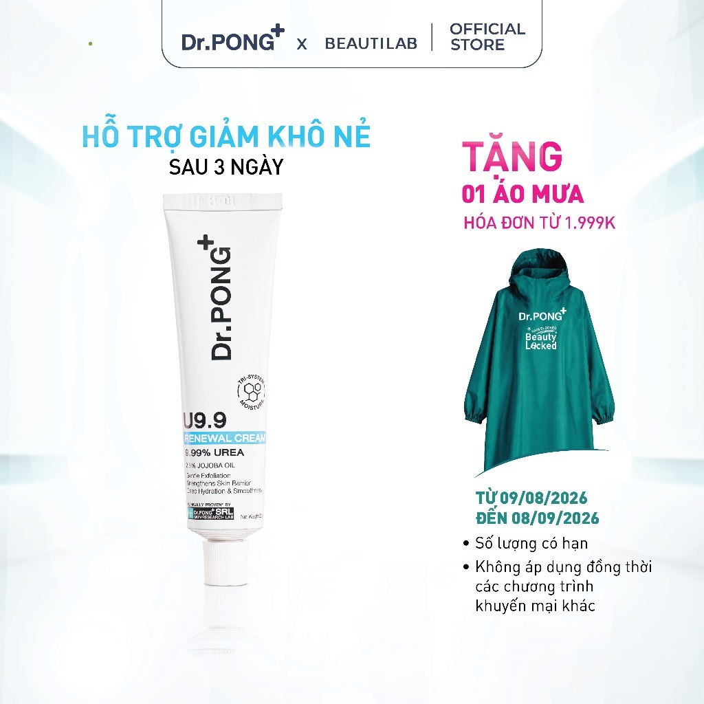 Kem dưỡng hỗ trợ giảm thô ráp, nứt nẻ và dưỡng ẩm cho da Dr.PONG U9.9 RENEWAL CREAM | BigBuy360 - bigbuy360.vn