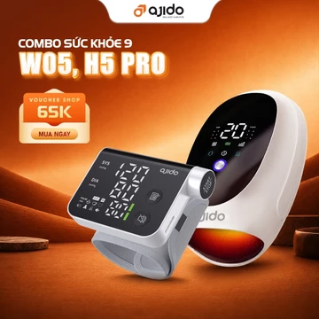 [COMBO 9] Máy Massage Tay Ajido H5 Pro, Mát Xa Nhiệt Chuyên Sâu, Giảm Tê Bì Tay Và Máy Đo Huyết Áp Cổ Tay Tự Động W05