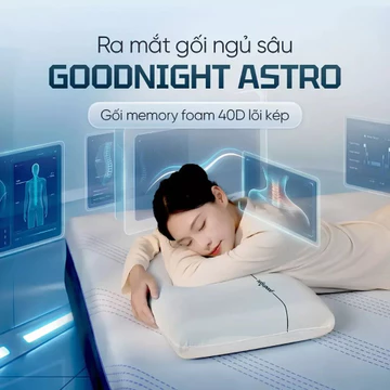 Gối ngủ sâu Goodnight Astro Memory Foam, gối công thái học chống đau cổ vai gáy (không phải gối cao su non)