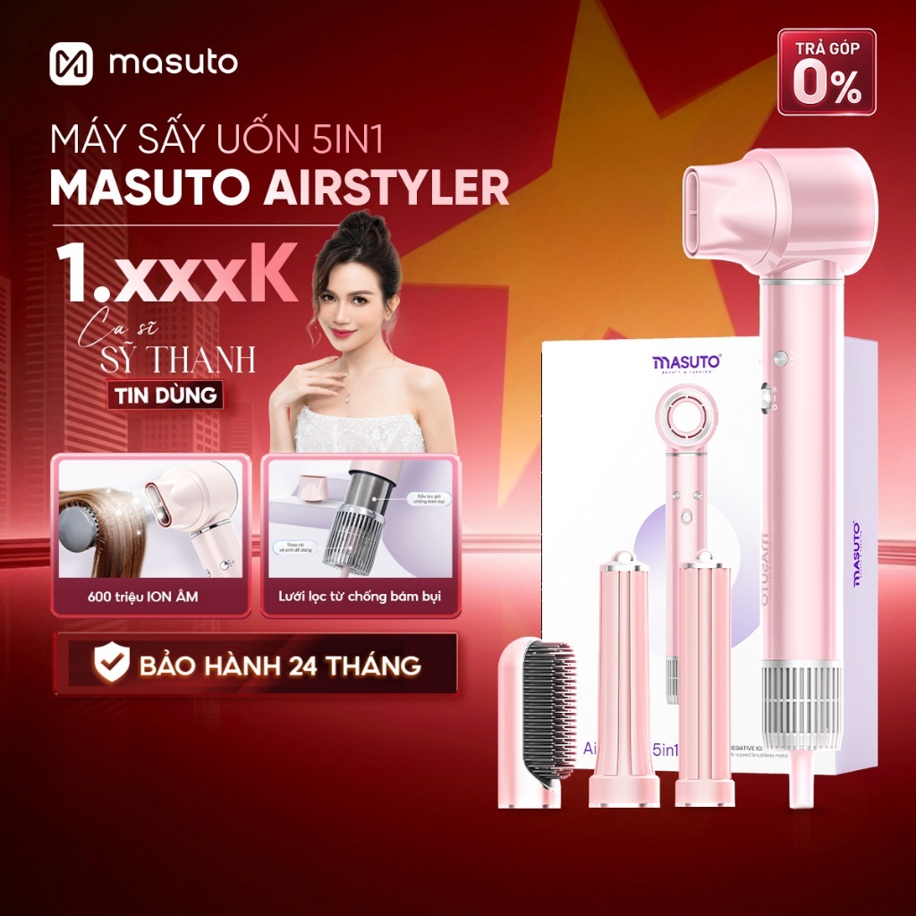 Máy Sấy Tóc Tạo Kiểu 5in1 Masuto AirStyler Đa Chức Năng Công Nghệ Ion Giảm Hư Tổn Tóc 1300W