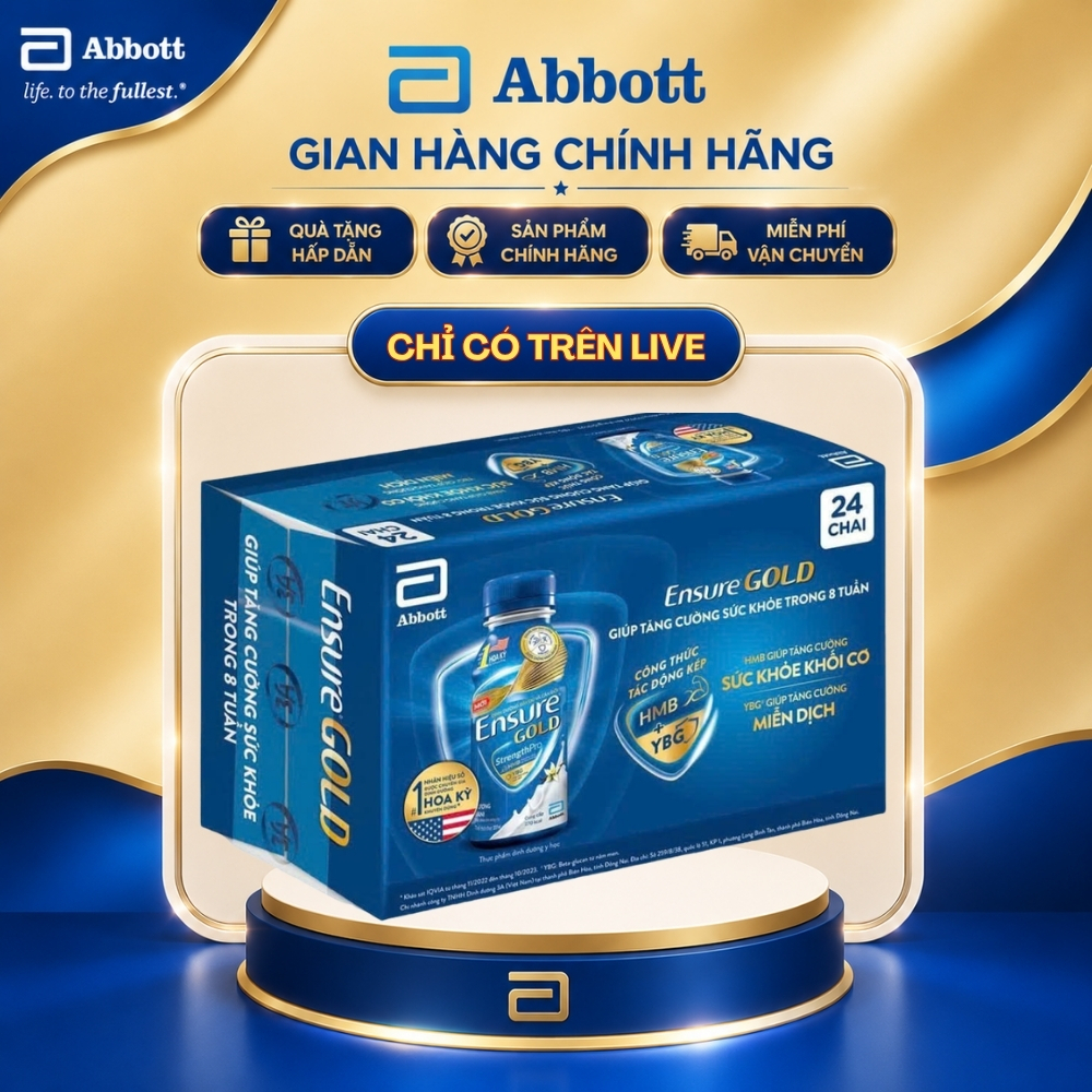 Thùng 24 Chai Sữa Nước Ensure Gold 237mL Giúp Cải Thiện Tình Trạng Dinh Dưỡng