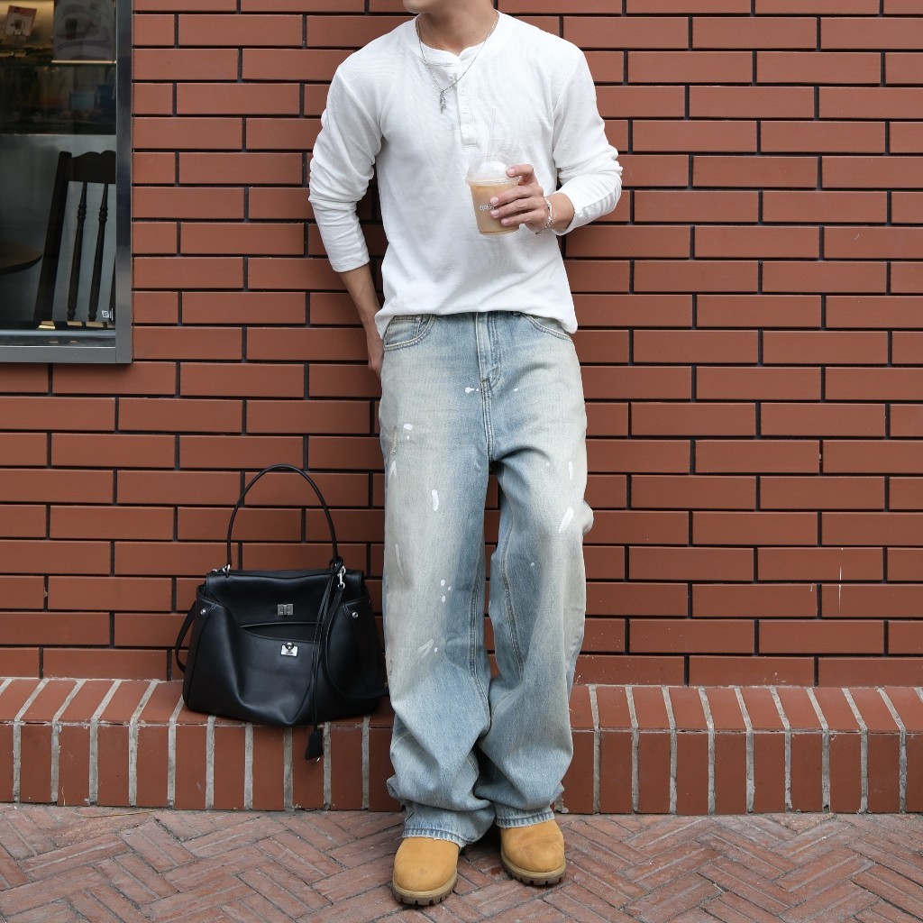 Bad Choices | Quần ống suông STRAIGHT JEANS wash màu vẩy sơn | BigBuy360 - bigbuy360.vn