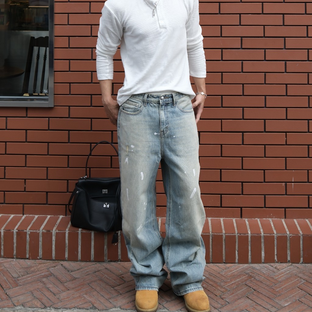 Bad Choices | Quần ống suông STRAIGHT JEANS wash màu vẩy sơn | BigBuy360 - bigbuy360.vn