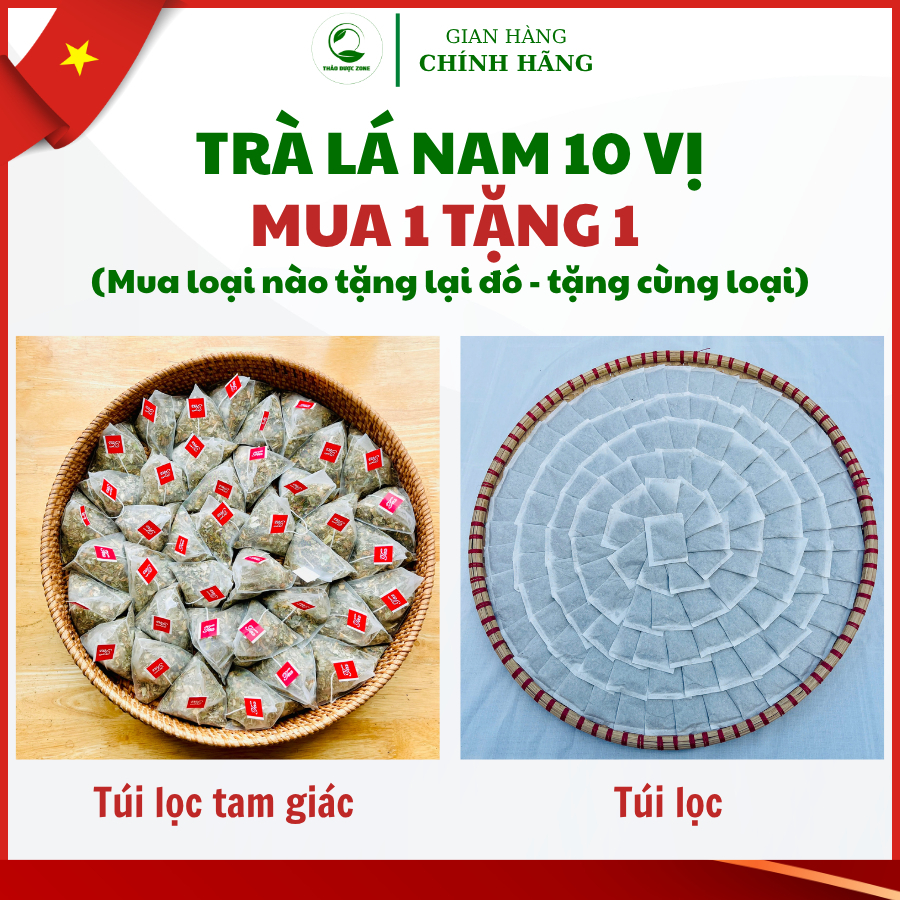 [Có Giấy VSATTP] Mua 1 Tặng 1 Trà Lá Nam 10 Vị Thảo Dược Zone