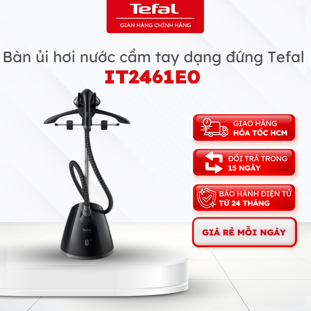 Bàn ủi hơi nước cầm tay dạng đứng Tefal IT2461E0, 1.5L, chống đóng cặn | Bảo hành 24 tháng