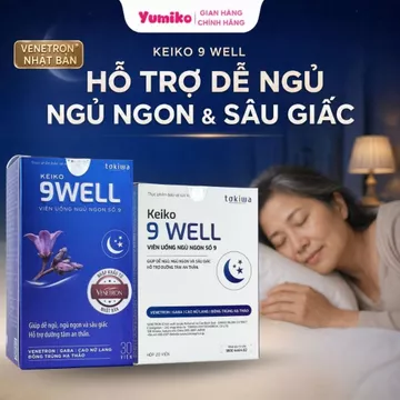 [VENETRON NHẬT BẢN] KEIKO 9WELL Ngủ Ngon Hỗ Trợ Dễ Ngủ, Ngủ Sâu Giấc, Giảm Căng Thẳng Mệt Mỏi - 30 viên