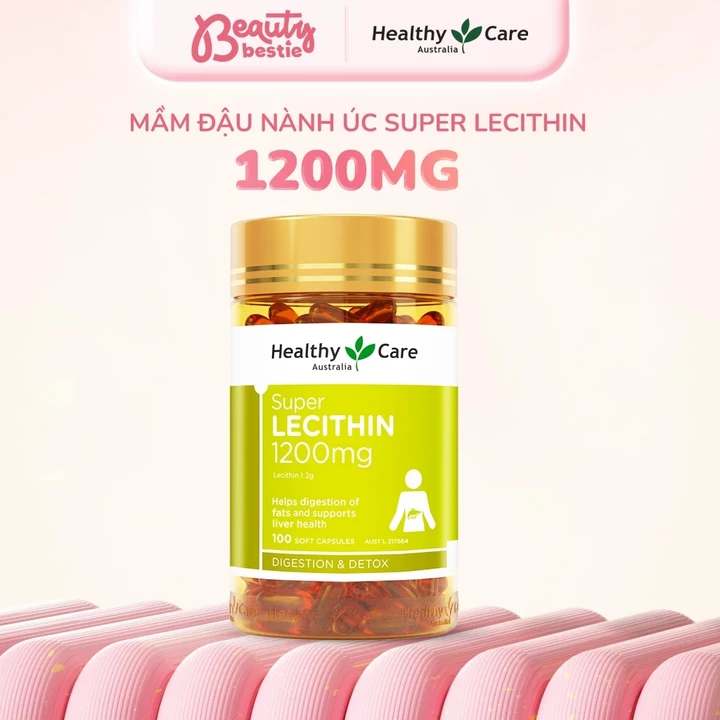 Mầm Đậu Nành Úc Healthy Care Super Lecithin 1200mg 100V - Hỗ Trợ Cân Bằng Nội Tiết Tố Nữ, Đẹp Da
