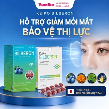 Viên Uống Bổ Mắt KEIKO BILBERON Hỗ Trợ Sáng Mắt, Giảm Mỏi Mắt, Khô Mắt, Bảo Vệ Thị Lực - 30 viên