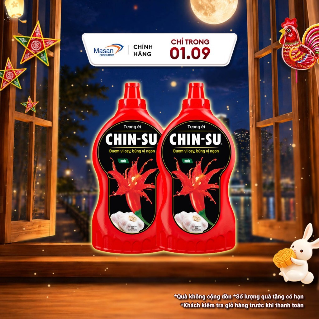 Combo 2 Tương Ớt CHIN-SU 1KG (Bao bì có thể thay đổi theo đợt nhập hàng)