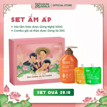 [HỎA TỐC] [SET QUÀ 20.10] Bộ Sữa Tắm Thảo Dược Gừng Nghệ 500g & Combo Gội Xả Thảo Dược Gừng Sả 30g