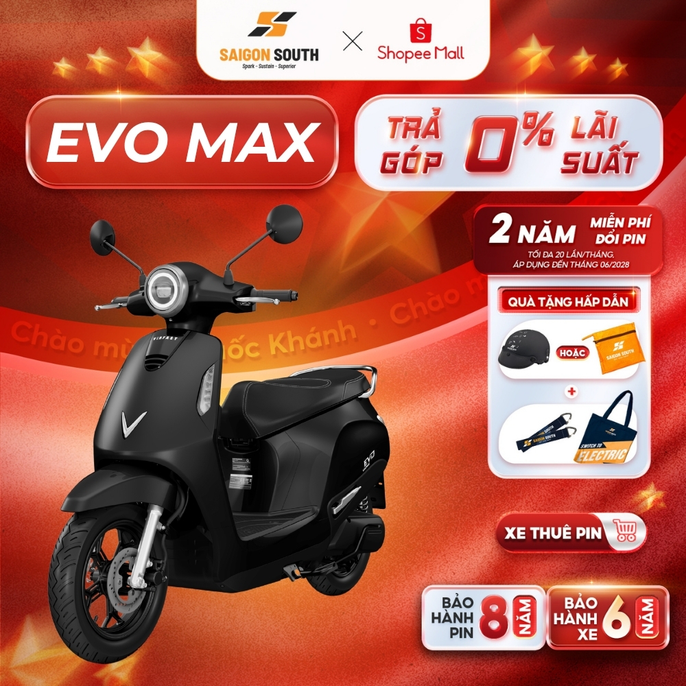[NHẬN HCM] Xe Máy Điện VinFast Evo Max - Thuê Pin - Góp 0% | BigBuy360 - bigbuy360.vn