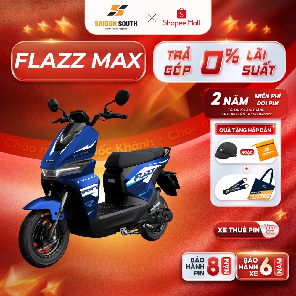 [NHẬN HCM] Xe Máy Điện VinFast Flazz Max - Thuê Pin - Góp 0% | BigBuy360 - bigbuy360.vn
