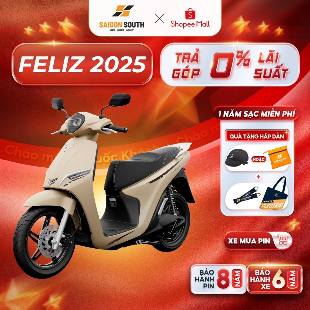 [NHẬN HCM] Xe Máy Điện VinFast Feliz 2025 - Góp 0% | BigBuy360 - bigbuy360.vn