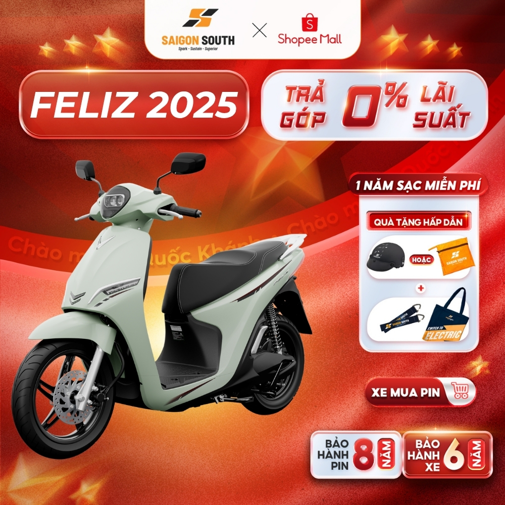 [NHẬN HCM] Xe Máy Điện VinFast Feliz 2025 - Góp 0% | BigBuy360 - bigbuy360.vn