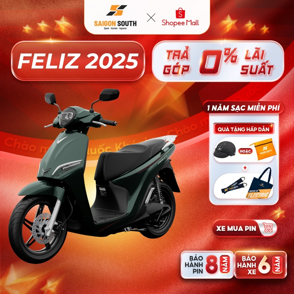 [NHẬN HCM] Xe Máy Điện VinFast Feliz 2025 - Góp 0%
