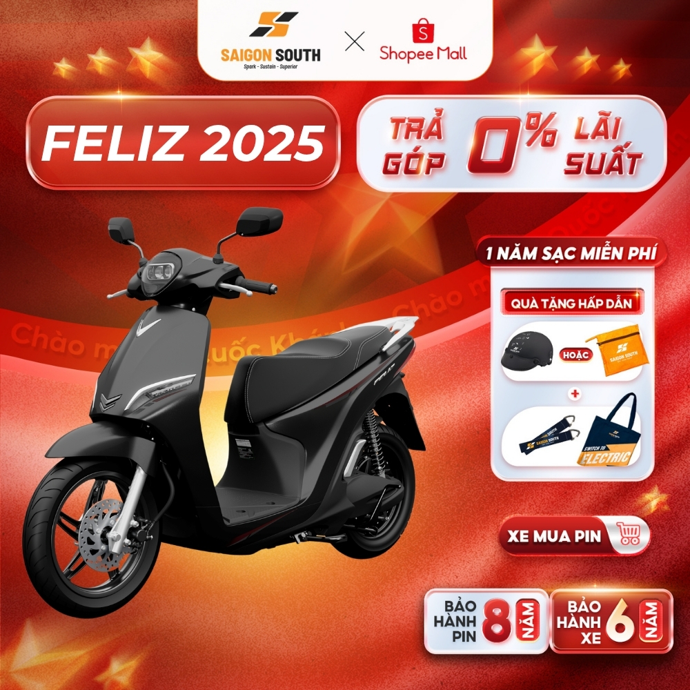 [NHẬN HCM] Xe Máy Điện VinFast Feliz 2025 - Góp 0% | BigBuy360 - bigbuy360.vn