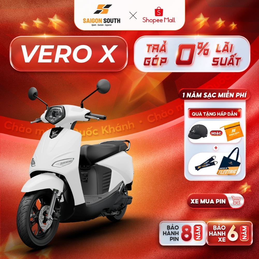 [NHẬN HCM] Xe Máy Điện VinFast Vero X - Smartkey - Màn hình TFT - Góp 0% | BigBuy360 - bigbuy360.vn