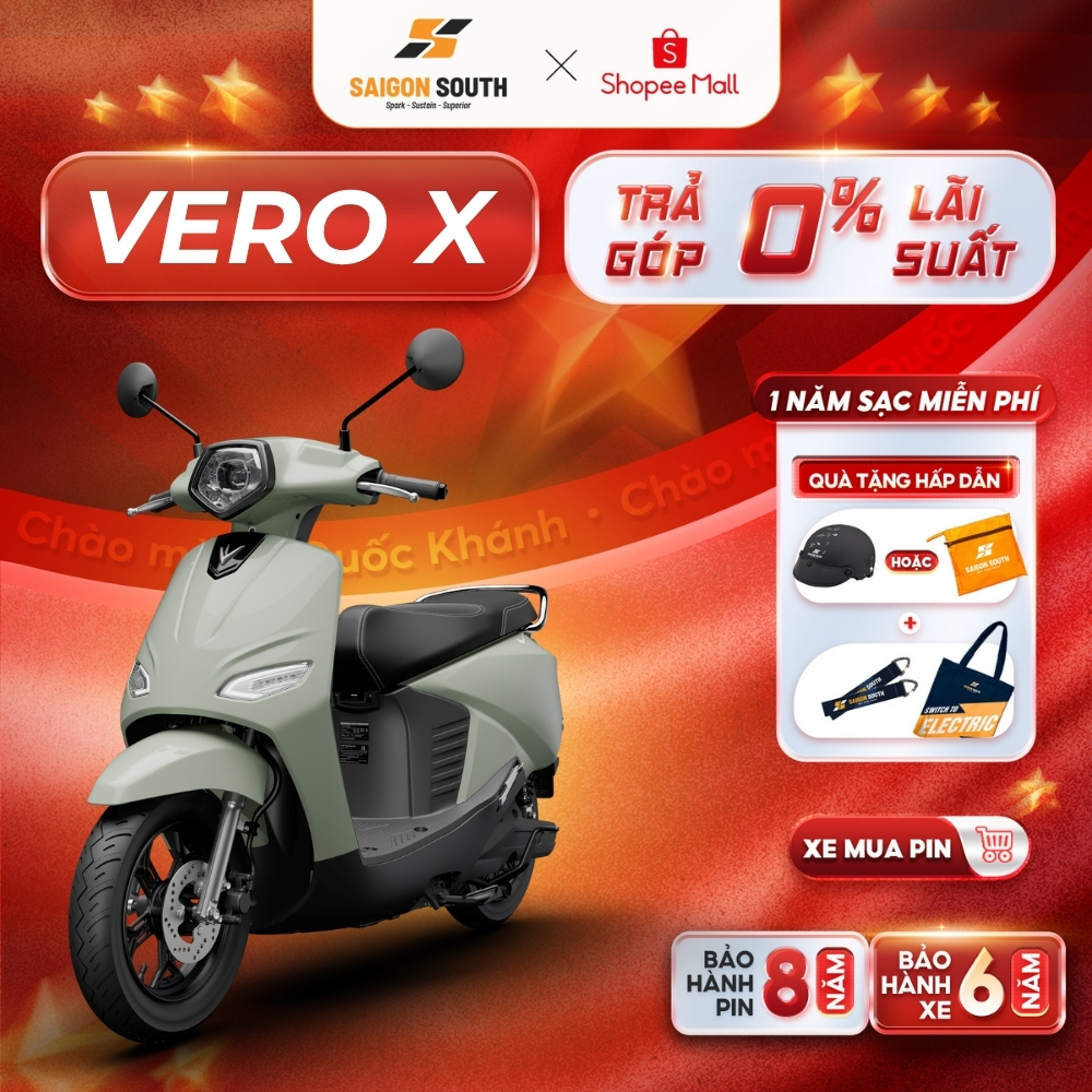 [NHẬN HCM] Xe Máy Điện VinFast Vero X - Smartkey - Màn hình TFT - Góp 0% | BigBuy360 - bigbuy360.vn