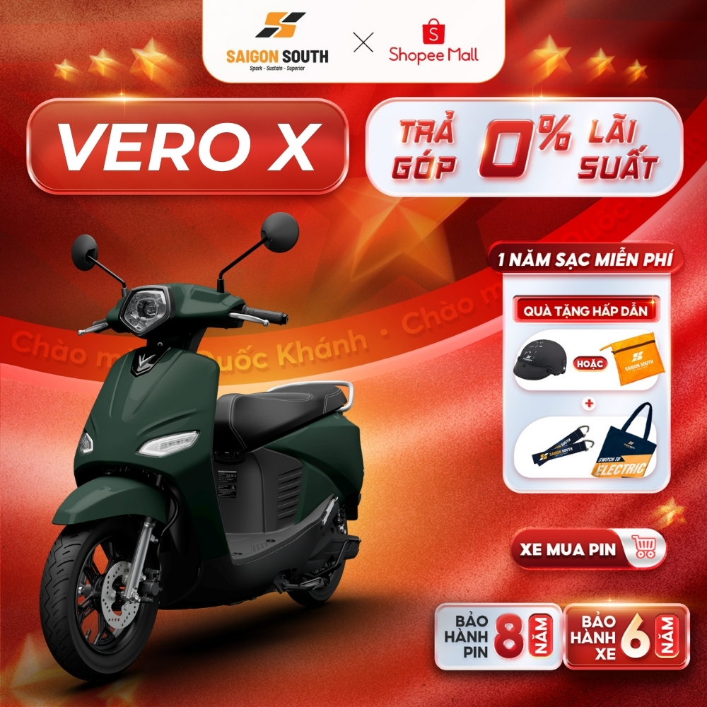 [NHẬN HCM] Xe Máy Điện VinFast Vero X - Smartkey - Màn hình TFT - Góp 0% | BigBuy360 - bigbuy360.vn