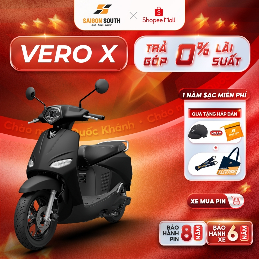 [NHẬN HCM] Xe Máy Điện VinFast Vero X - Smartkey - Màn hình TFT - Góp 0% | BigBuy360 - bigbuy360.vn