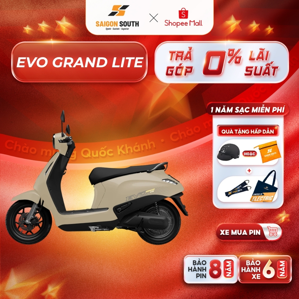 [NHẬN HCM] Xe Máy Điện VinFast Evo Grand Lite - 50cc  - Góp 0% | BigBuy360 - bigbuy360.vn