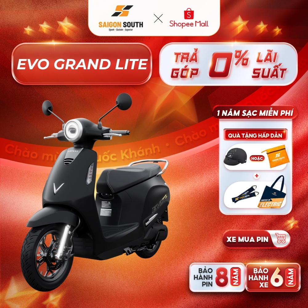 [NHẬN HCM] Xe Máy Điện VinFast Evo Grand Lite - 50cc  - Góp 0% | BigBuy360 - bigbuy360.vn