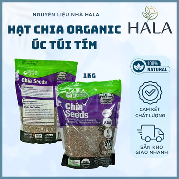 Hạt Chia Úc Absolute Organic, Túi Tím 1kg, Hạt Chia Seeds Hữu Cơ Dành Cho Ăn Kiêng, Giảm Cân, Eat Clean - HALA