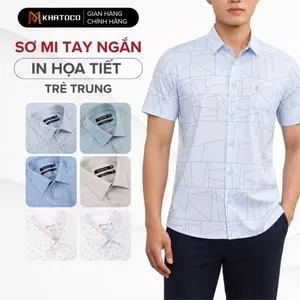 Áo sơ mi nam KHATOCO Tailor Fit họa tiết in tinh tế mang đến phong cách công sở hiện đại mã 22880