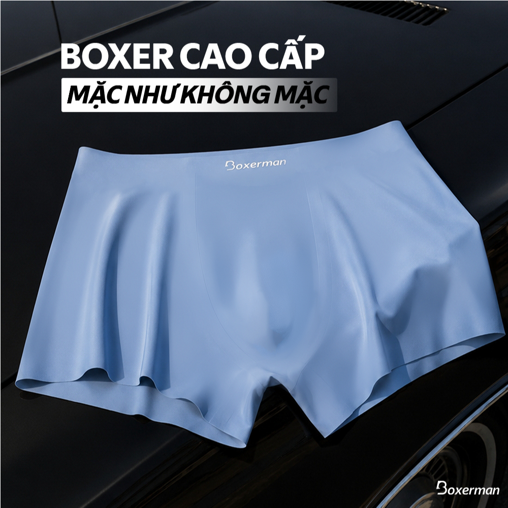 Combo 3 Quần lót nam Boxer Prime BOXERMAN ép nhiệt seamless không đường may vải 30D thoáng khí co giãn 4 chiều