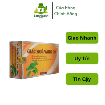 (Cam) Viên uống GIẤC NGỦ VÀNG HD CAM hỗ trợ giấc ngủ, tăng tuần hoàn máu não - Hộp 30V