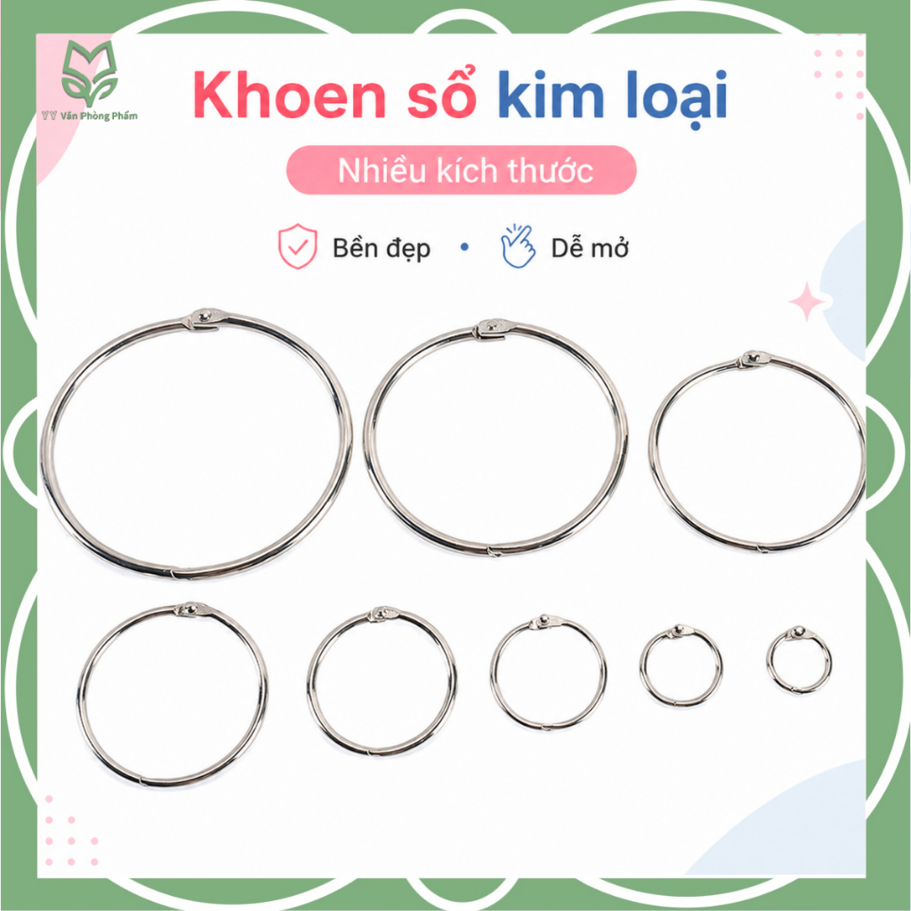 Khoen Tròn Kim Loại Đóng Sổ 10/20 Cái, Vòng Mở Đóng Tiện Lợi Dùng Cho Flashcard Album Sổ Tay DIY | BigBuy360 - bigbuy360.vn