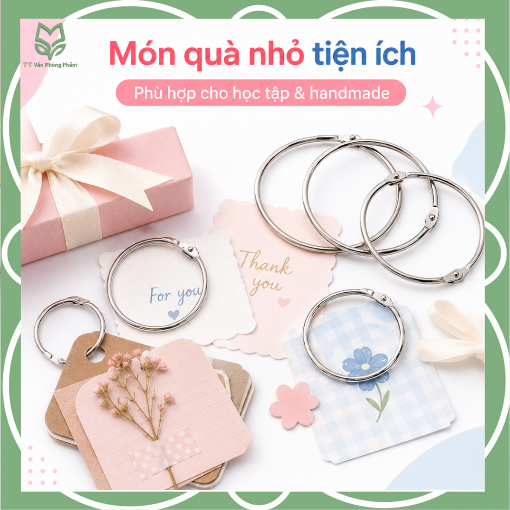 Khoen Tròn Kim Loại Đóng Sổ 10/20 Cái, Vòng Mở Đóng Tiện Lợi Dùng Cho Flashcard Album Sổ Tay DIY | BigBuy360 - bigbuy360.vn
