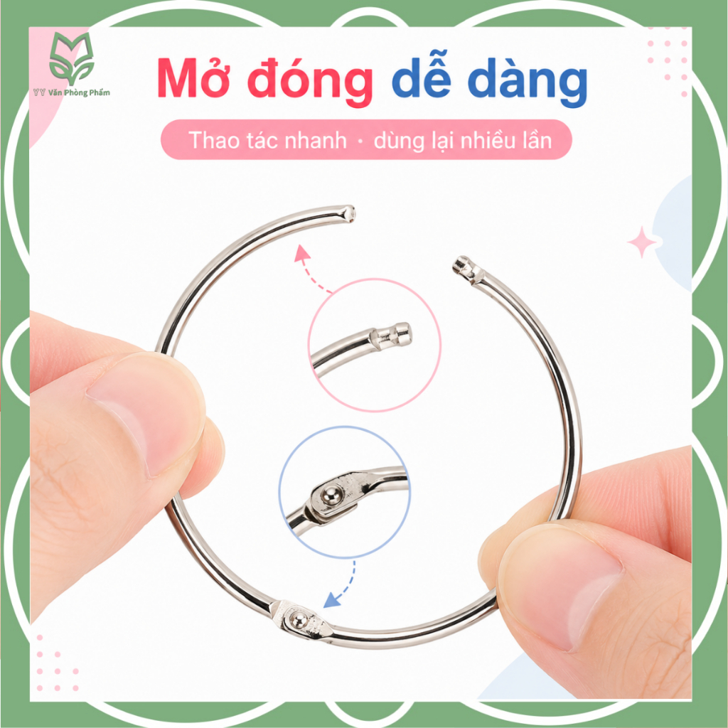 Khoen Tròn Kim Loại Đóng Sổ 10/20 Cái, Vòng Mở Đóng Tiện Lợi Dùng Cho Flashcard Album Sổ Tay DIY | BigBuy360 - bigbuy360.vn