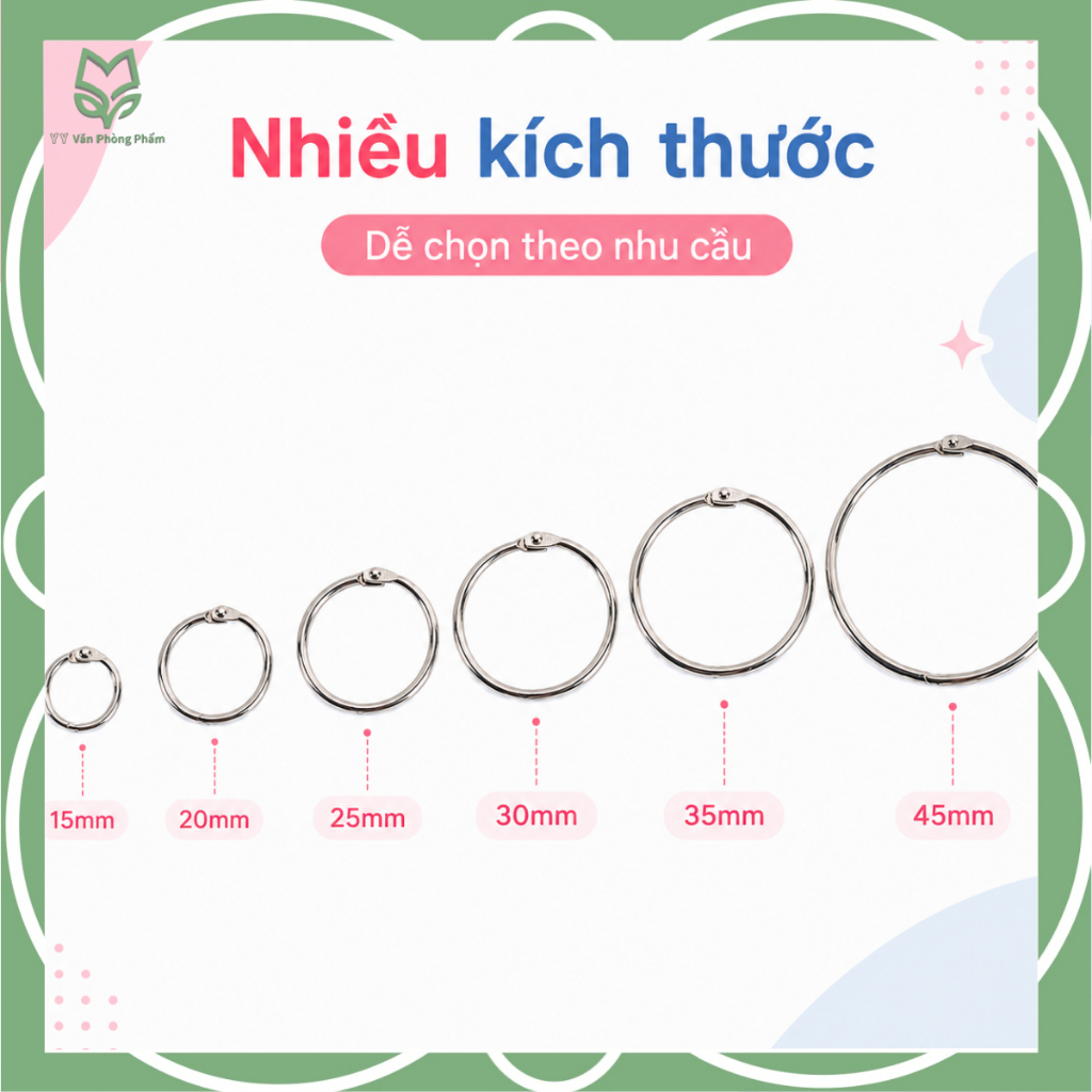 Khoen Tròn Kim Loại Đóng Sổ 10/20 Cái, Vòng Mở Đóng Tiện Lợi Dùng Cho Flashcard Album Sổ Tay DIY | BigBuy360 - bigbuy360.vn