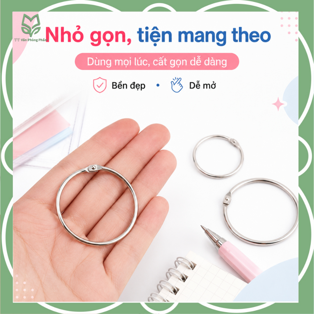 Khoen Tròn Kim Loại Đóng Sổ 10/20 Cái, Vòng Mở Đóng Tiện Lợi Dùng Cho Flashcard Album Sổ Tay DIY | BigBuy360 - bigbuy360.vn