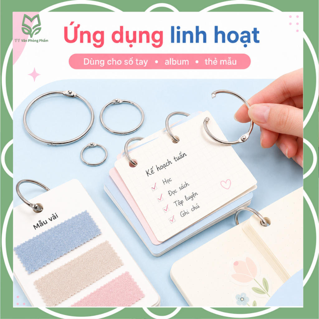 Khoen Tròn Kim Loại Đóng Sổ 10/20 Cái, Vòng Mở Đóng Tiện Lợi Dùng Cho Flashcard Album Sổ Tay DIY | BigBuy360 - bigbuy360.vn