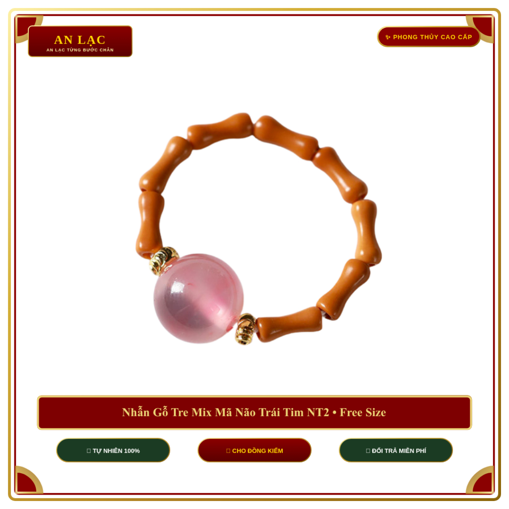 Gemstone Feng Shui Ring, adjustable by Vòng Tay Đàn Hương An Lạc
