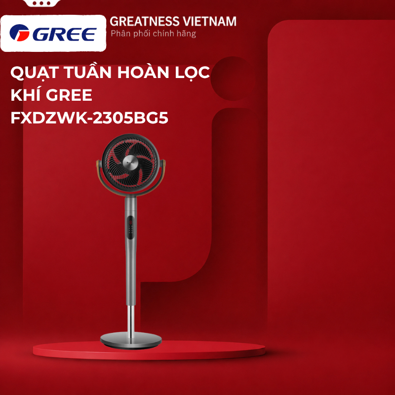 Quạt tuần hoàn lọc khí GREE FXDZWK-2305BG5 - Công suất 36W, Xoay 120 độ, Công nghệ Plasma diệt khuẩn | Chính Hãng