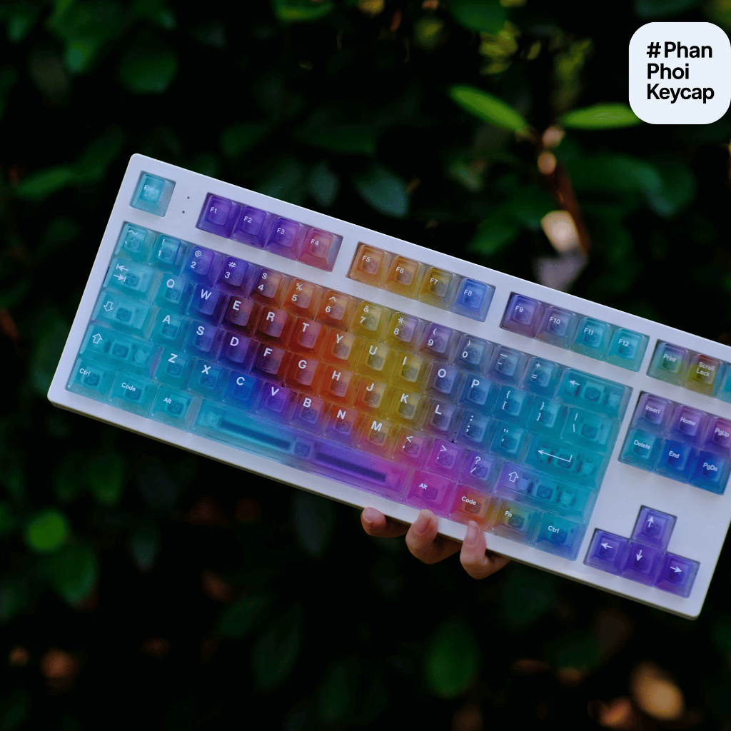 PC 06 | Keycap trong suốt Foxxy | Xuyên led | PC | 122 nút bàn phím cơ | cherry profile | BigBuy360 - bigbuy360.vn