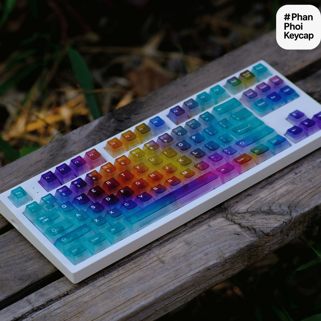 PC 06 | Keycap trong suốt Foxxy | Xuyên led | PC | 122 nút bàn phím cơ | cherry profile | BigBuy360 - bigbuy360.vn