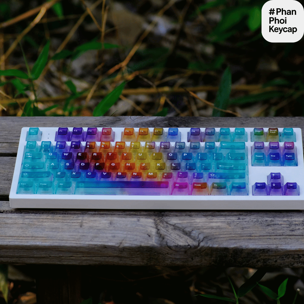 PC 06 | Keycap trong suốt Foxxy | Xuyên led | PC | 122 nút bàn phím cơ | cherry profile | BigBuy360 - bigbuy360.vn