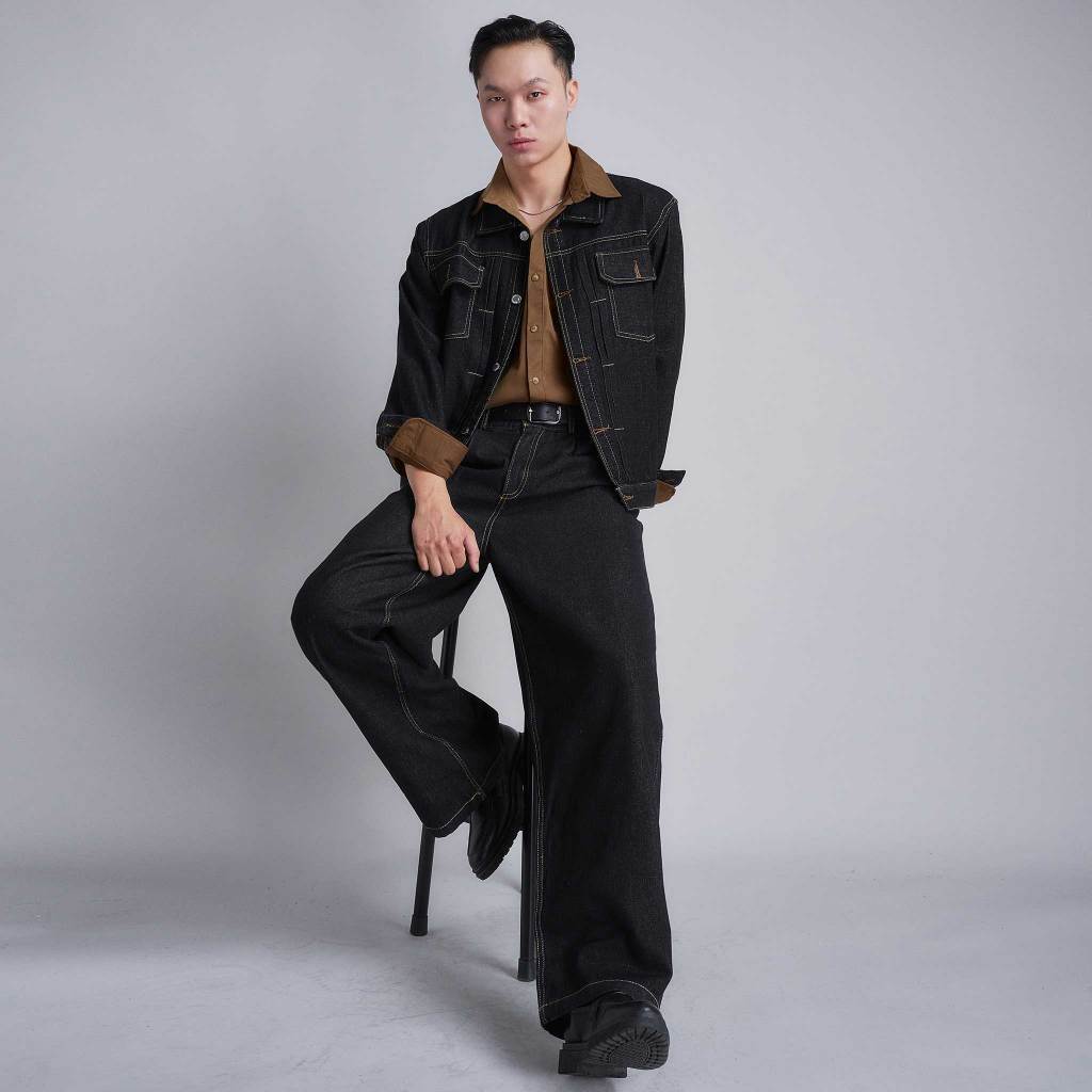 Áo Jean Xếp Ly DINOMAN Vải Jeans Wash Cao Cấp Form Đứng Trẻ Trung Bền Màu Phong Cách Mạnh Mẽ SM026 | BigBuy360 - bigbuy360.vn