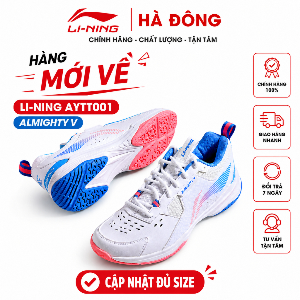 [Chính Hãng] Giày Cầu Lông, Giày Pickleball LINING Nam Nữ AYTT001