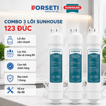 Bộ 3 Lõi Lọc Thô Đúc Cắm Nhanh Sunhouse Cho Cây Nước Nóng Lạnh SHA76214CK-S,... Chính Hãng