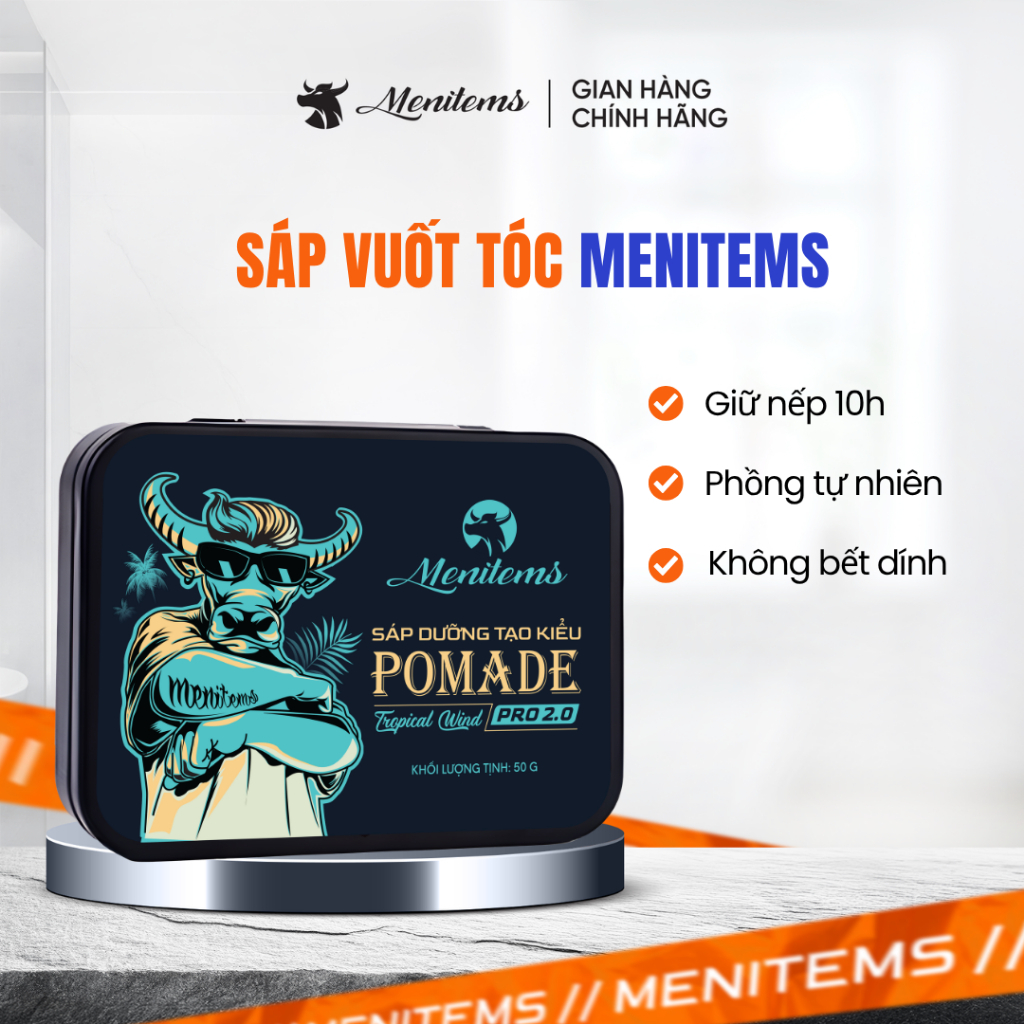 Sáp vuốt tóc Menitems, sáp tóc giữ nếp, tạo kiểu tự nhiên lên đến 10H, nước hoa lưu hương lâu 100g