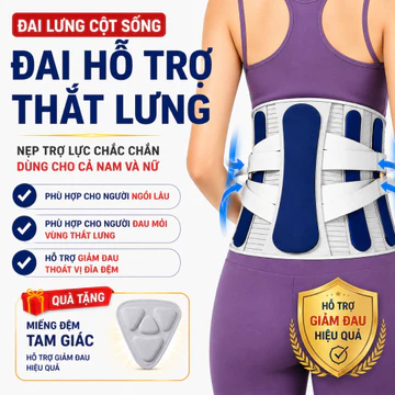 Đai Lưng Cột Sống Hỗ Trợ Thoát Vị Đĩa Đệm Gia An, Đai Đeo Lưng 5 Nẹp Định Hình Cột Sống Thoáng Khí